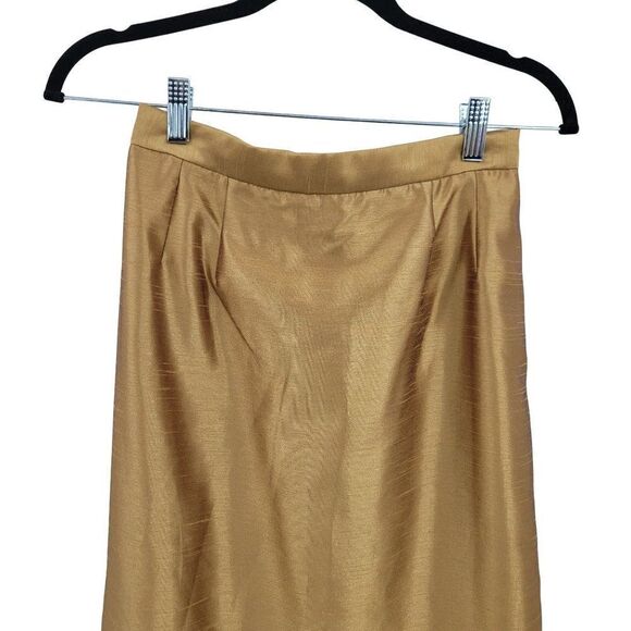 Vintage 80's Formal‎ Maxi Skirt Set 8P Gold Metallic Modest Mother of the Bride - Picture 14 of 16